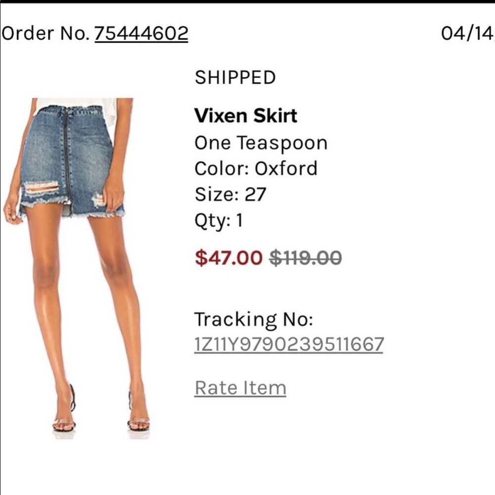 One teaspoon jean skirt